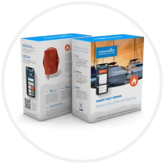 Smart marine heat sensor for boat and yacht engine compartments.