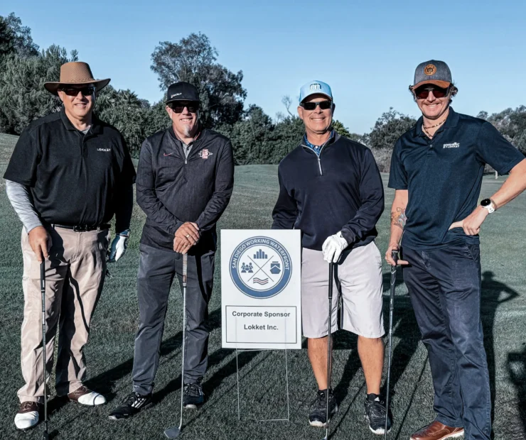 The Lokket boat cleaning team in San Diego playing golf with the San Diego Working Waterfront