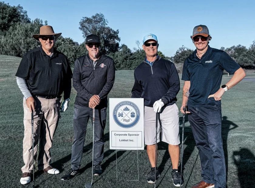 The Lokket boat cleaning team in San Diego playing golf with the San Diego Working Waterfront