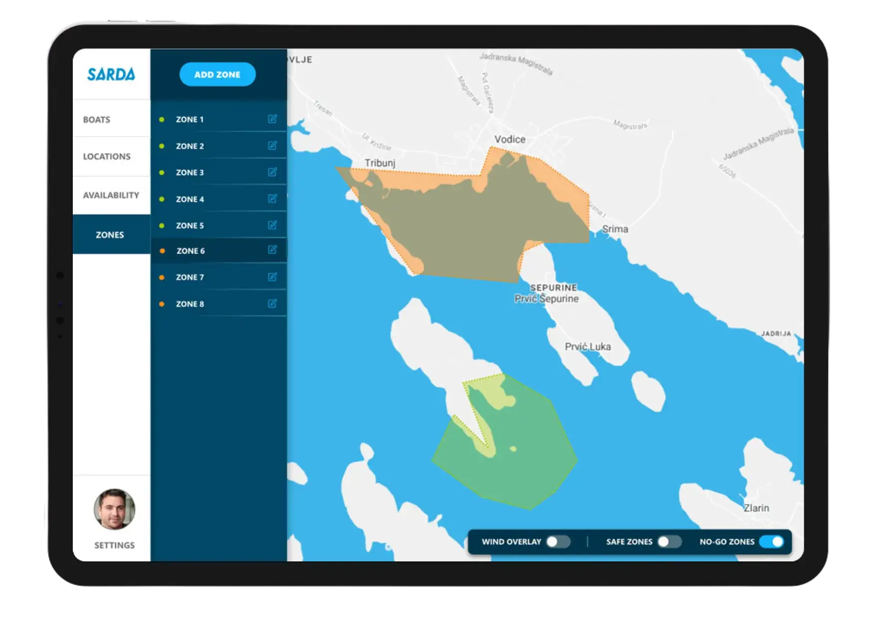 A boats boat fleet management software travel exclusion zone